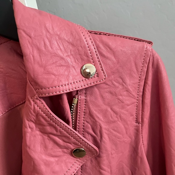 MICHAEL KORS Crinkled Leather Moto Jacket - Picture 6 of 8